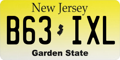 NJ license plate B63IXL