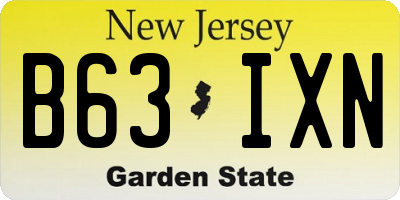 NJ license plate B63IXN