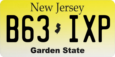 NJ license plate B63IXP