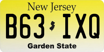 NJ license plate B63IXQ
