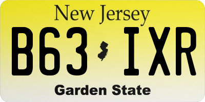 NJ license plate B63IXR