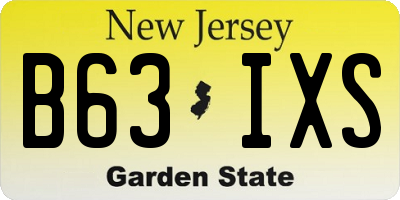 NJ license plate B63IXS