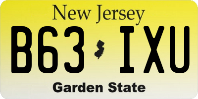 NJ license plate B63IXU