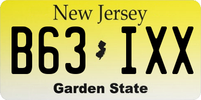 NJ license plate B63IXX