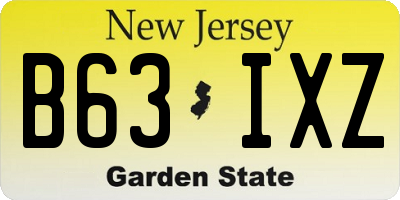 NJ license plate B63IXZ