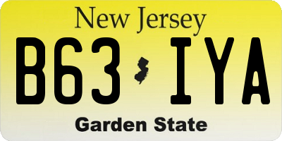 NJ license plate B63IYA