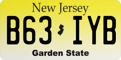 NJ license plate B63IYB