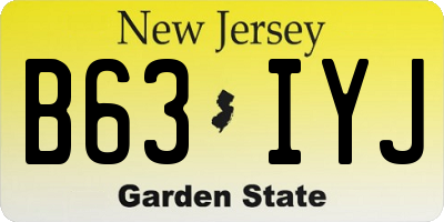 NJ license plate B63IYJ