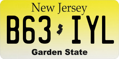 NJ license plate B63IYL