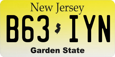 NJ license plate B63IYN