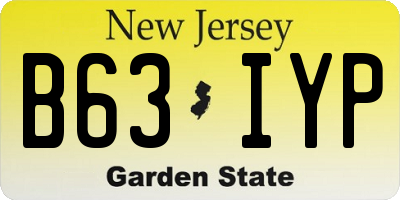 NJ license plate B63IYP