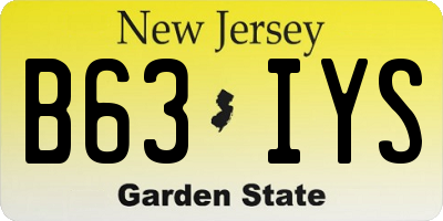NJ license plate B63IYS