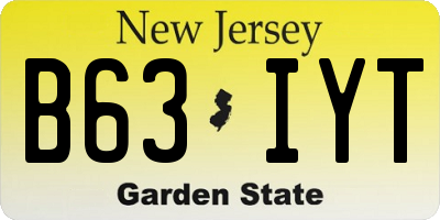 NJ license plate B63IYT