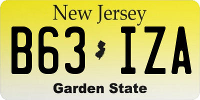 NJ license plate B63IZA