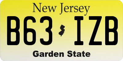 NJ license plate B63IZB
