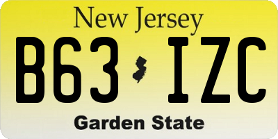 NJ license plate B63IZC