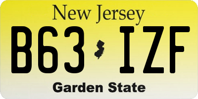 NJ license plate B63IZF