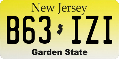 NJ license plate B63IZI