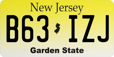 NJ license plate B63IZJ