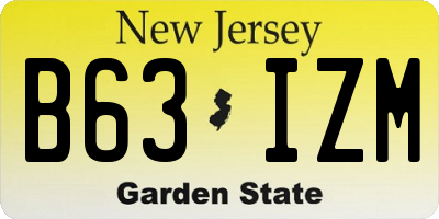 NJ license plate B63IZM
