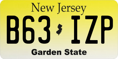 NJ license plate B63IZP