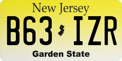 NJ license plate B63IZR