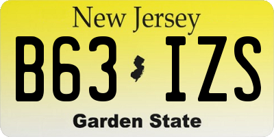 NJ license plate B63IZS