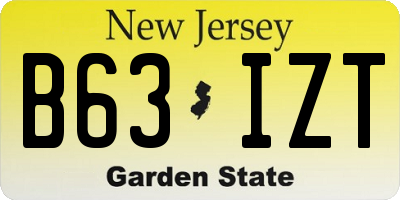 NJ license plate B63IZT