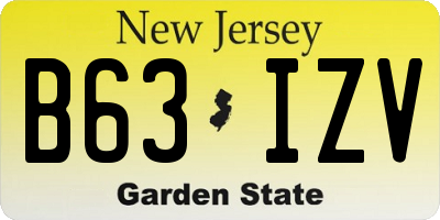 NJ license plate B63IZV