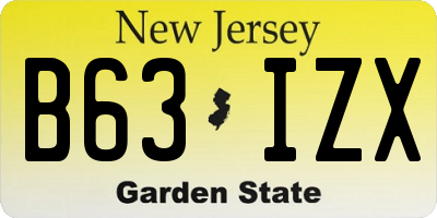 NJ license plate B63IZX
