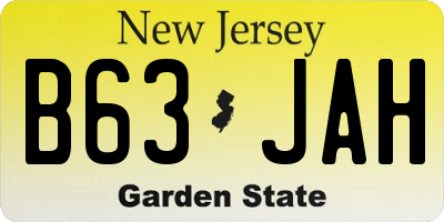 NJ license plate B63JAH