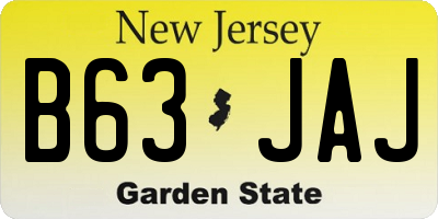NJ license plate B63JAJ