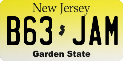 NJ license plate B63JAM