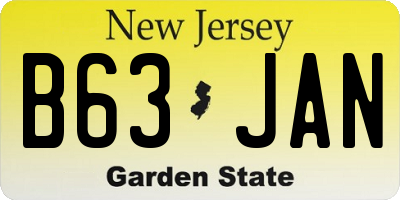 NJ license plate B63JAN