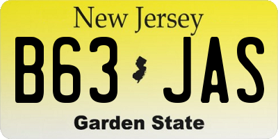 NJ license plate B63JAS