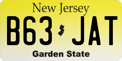 NJ license plate B63JAT