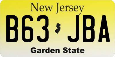 NJ license plate B63JBA