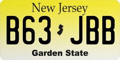 NJ license plate B63JBB