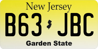NJ license plate B63JBC