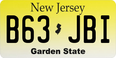 NJ license plate B63JBI