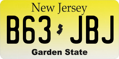 NJ license plate B63JBJ