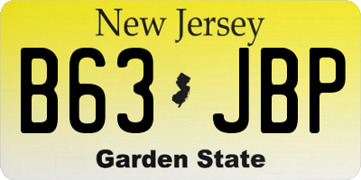 NJ license plate B63JBP