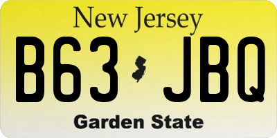 NJ license plate B63JBQ