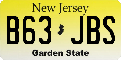 NJ license plate B63JBS