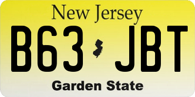 NJ license plate B63JBT
