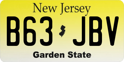NJ license plate B63JBV