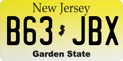 NJ license plate B63JBX