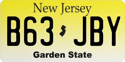NJ license plate B63JBY