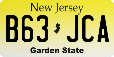 NJ license plate B63JCA