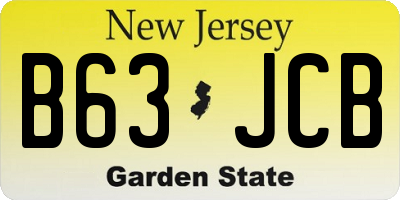 NJ license plate B63JCB